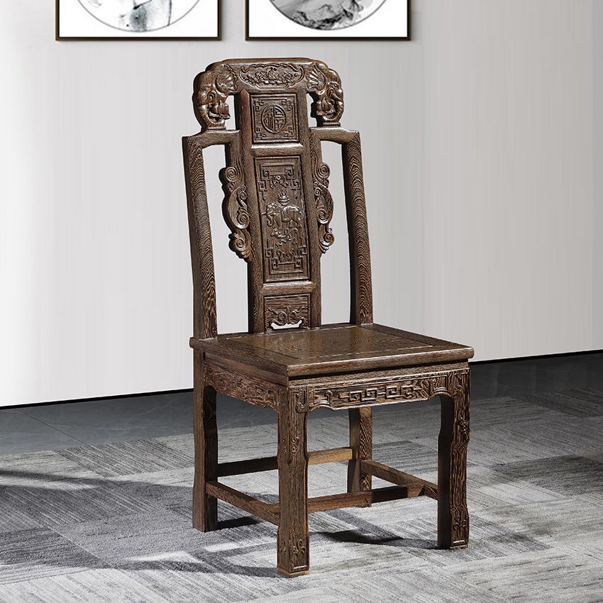 Traditional Style Solid Wood Dining Set with Fixed Table and 4 Legs Base for Home Use