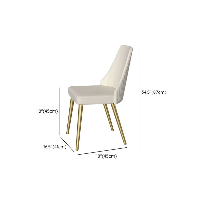 Glam Style Rectangle Table Set 1/2/3/5 Pieces Dining Set with Metal Legs