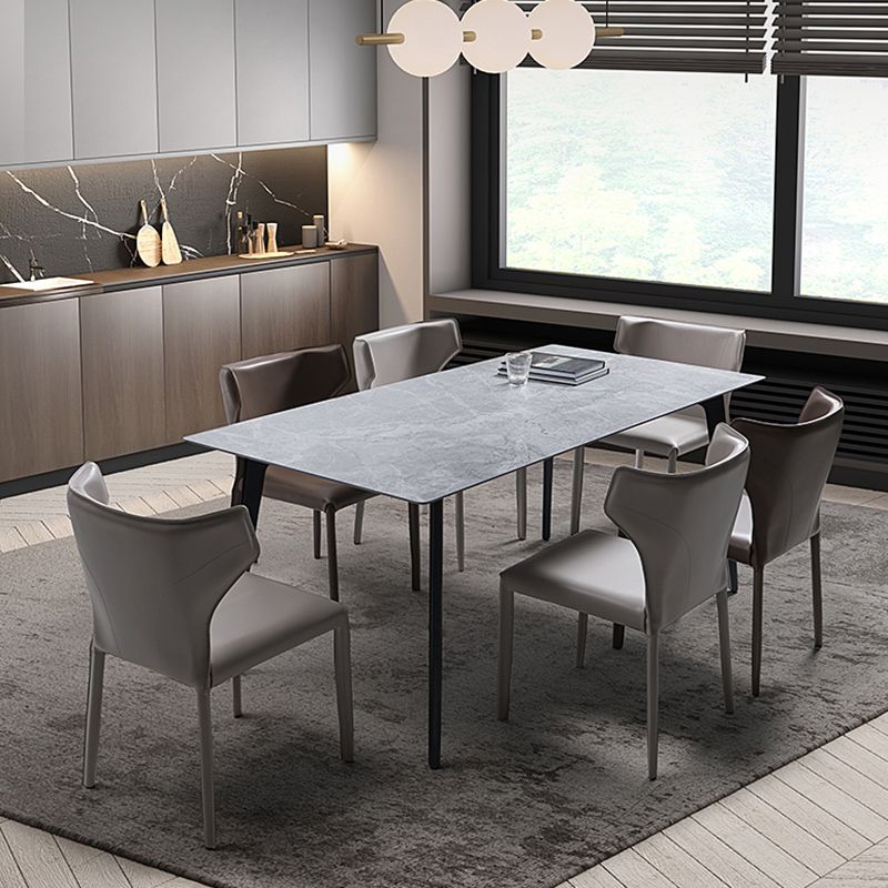 Modern Style Wingback Dining Chairs Faux Leather Home Side Chair