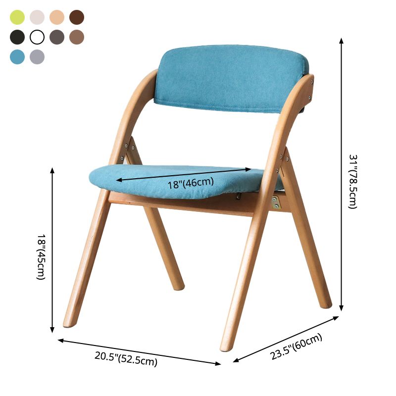 Scandinavian Home Side Chair Upholstered Open Back Wood Folding Dining Room Chair