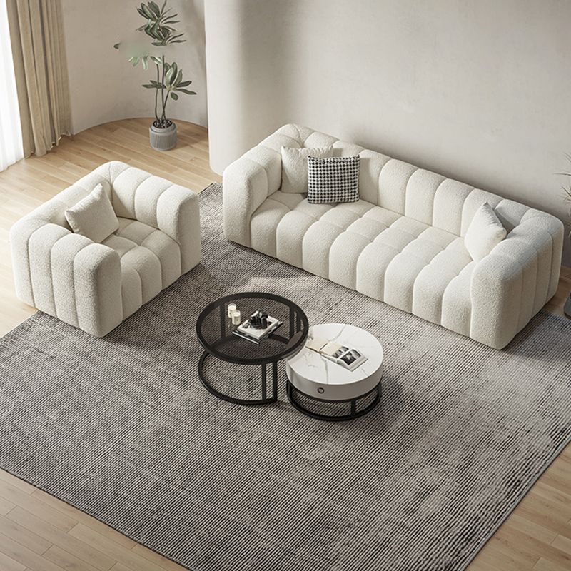 Square Arm Sofa Scratch Resistant Living Room Seating with Pillows