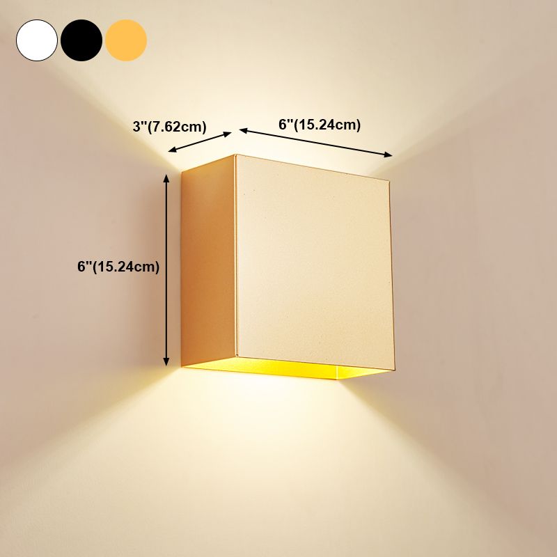 Modern Style Metal Wall Light Geometric 2 Lights Wall Washer for Living Room