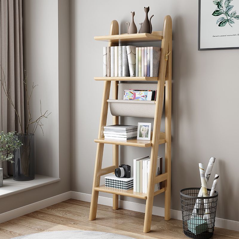 Modern Style Bookshelf Open Back Vertical Wooden Bookcase for Study Room