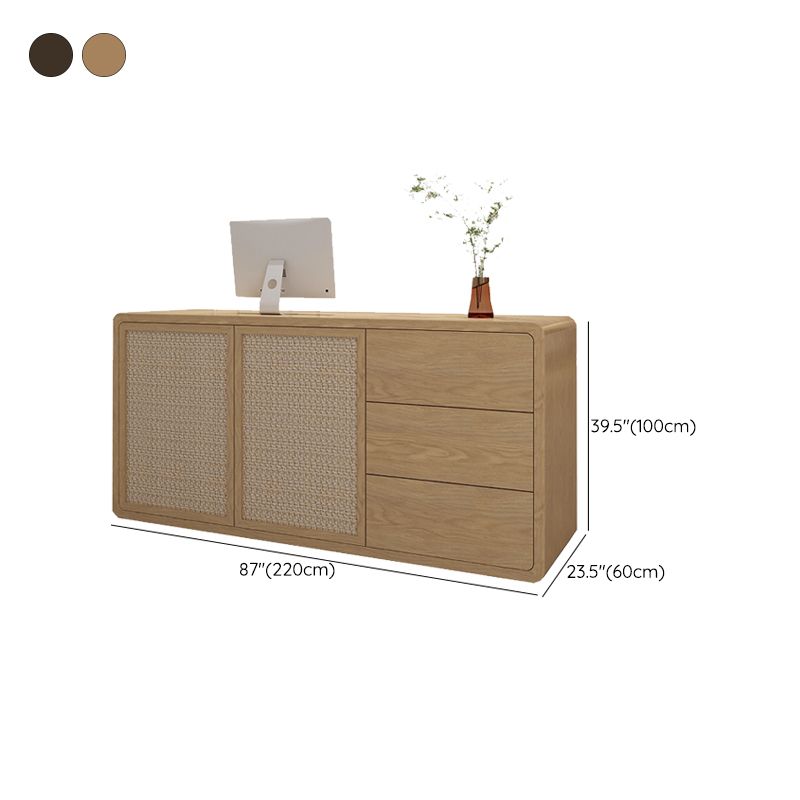 Contemporary Style Wood Rectangle Patio Bar Table for Living Room