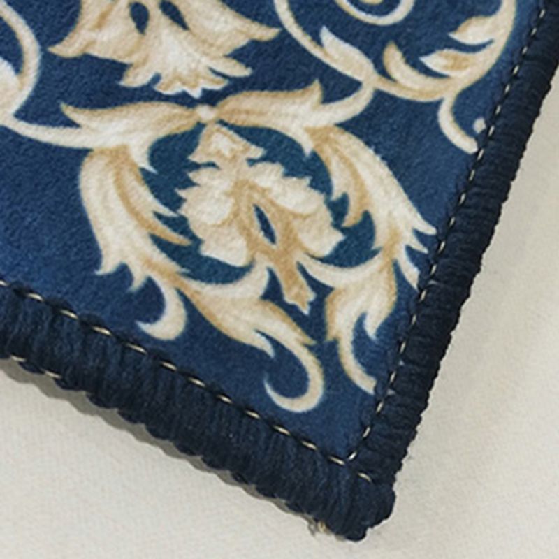 Dark Color Asia Area Rug Polyester Ink Branch Print Rug Non-Slip Backing Indoor Rug for Living Room