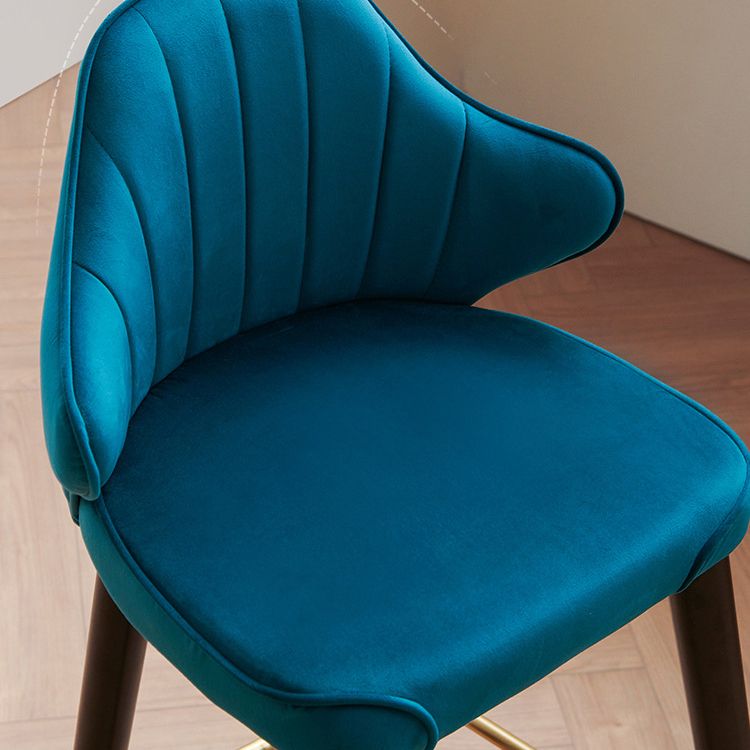 Glam Upholstered Counter Height Stool Adjustable Height Bar Stool