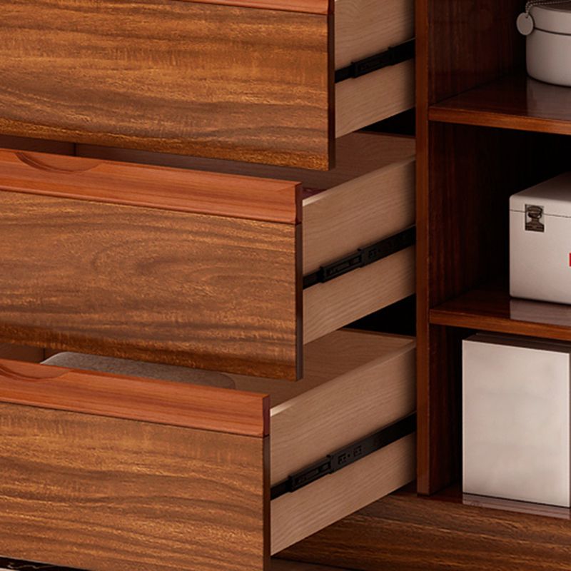 Contemporary Storage Chest Bedroom Chest in Brown with Drawers