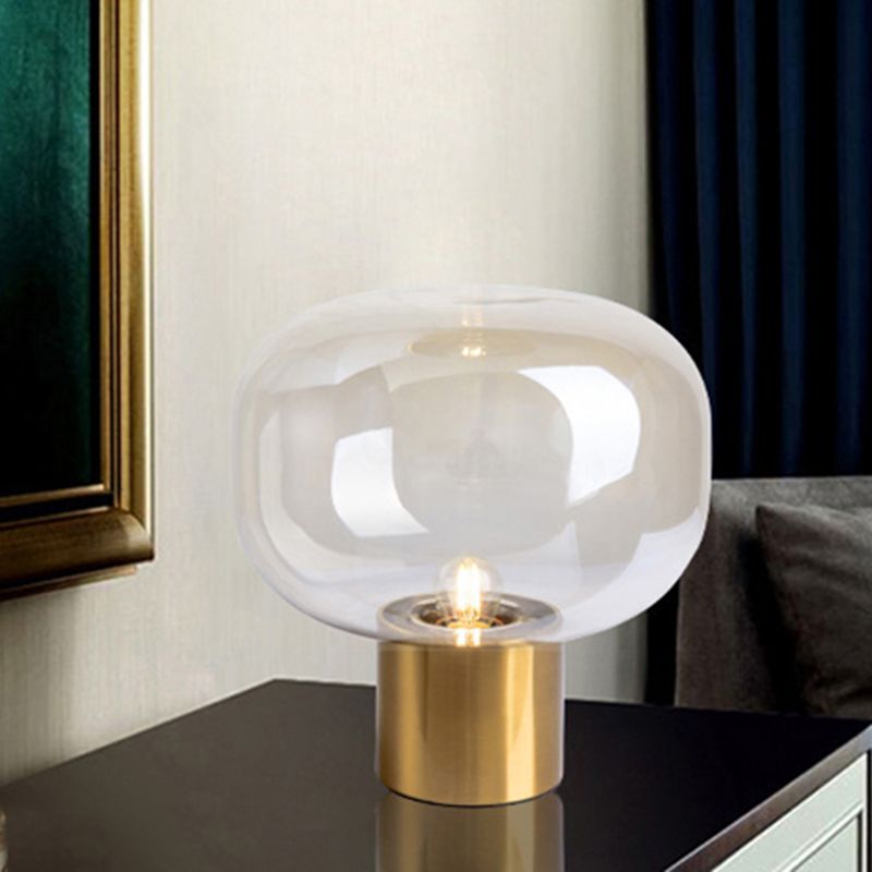 Lampe de table en forme de champignon de style nordique 9,8 pouces de largeur de vapeur de vapeur simple lumière de nuit en or électrolité en or