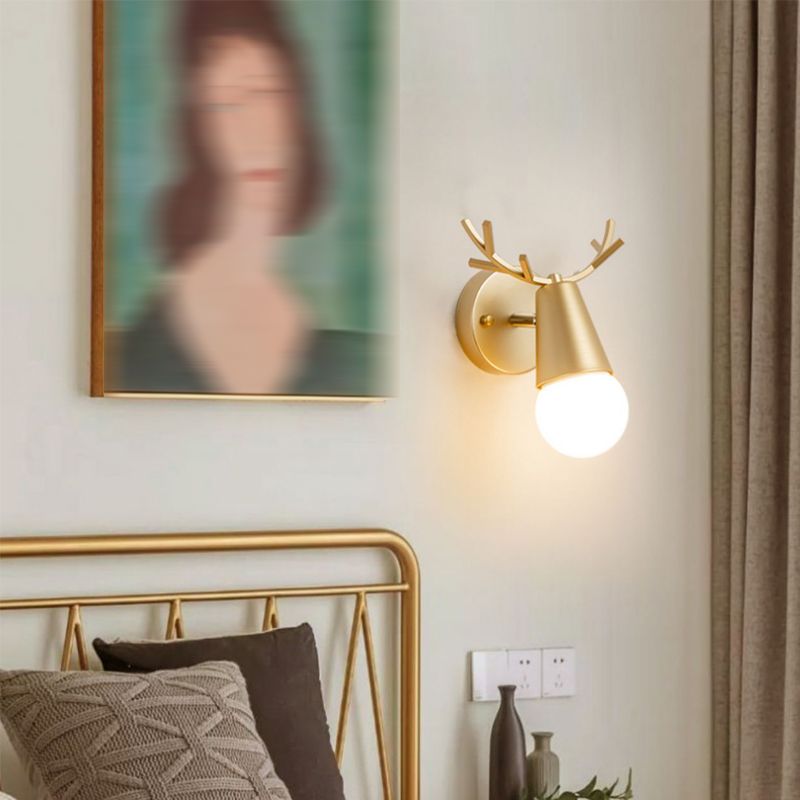 Modern Metal Wall Sconce Antler Shape Wall Light for Bedroom
