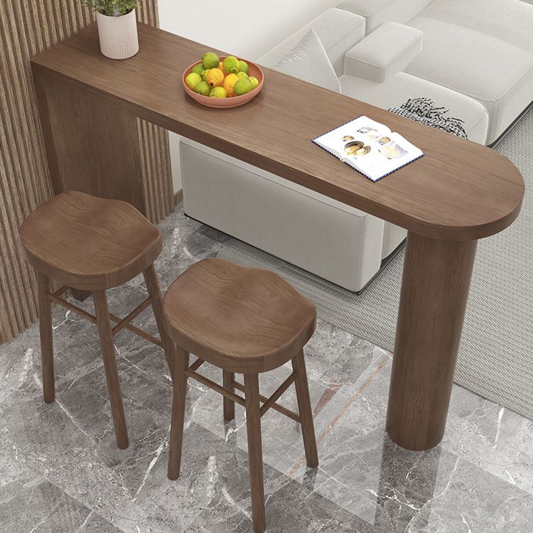 Modern Living Room Solid Wood Double pedestal Bar Dining Table