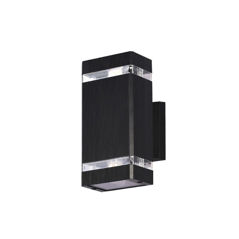 1 Light Rectangle Wall Mount Light Simplicity Plastic Wall Lamp in Black