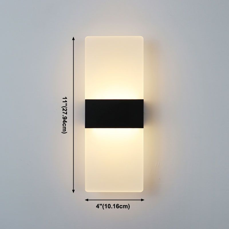 Simple Rectangular Shade Wall Sconce Light, Acrylic Sconce Light Fixture for Bedroom