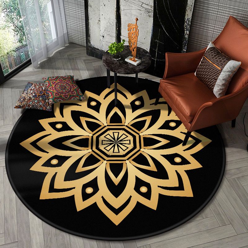 Nostalgic Multicolor Tribal Print Rug Polypropylene Moroccan Carpet Pet Friendly Stain Resistant Non-Slip Rug for Great Room