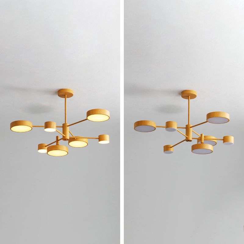 Multi Lights Round Pendant Chandelier Modern Style Metal Hanging Lamps