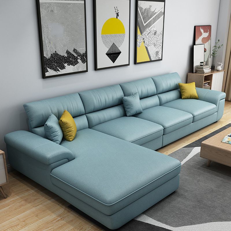 Stationary 4-Seater Sectional Sofa, Pillow Top Arm 138" Sectional Sofa