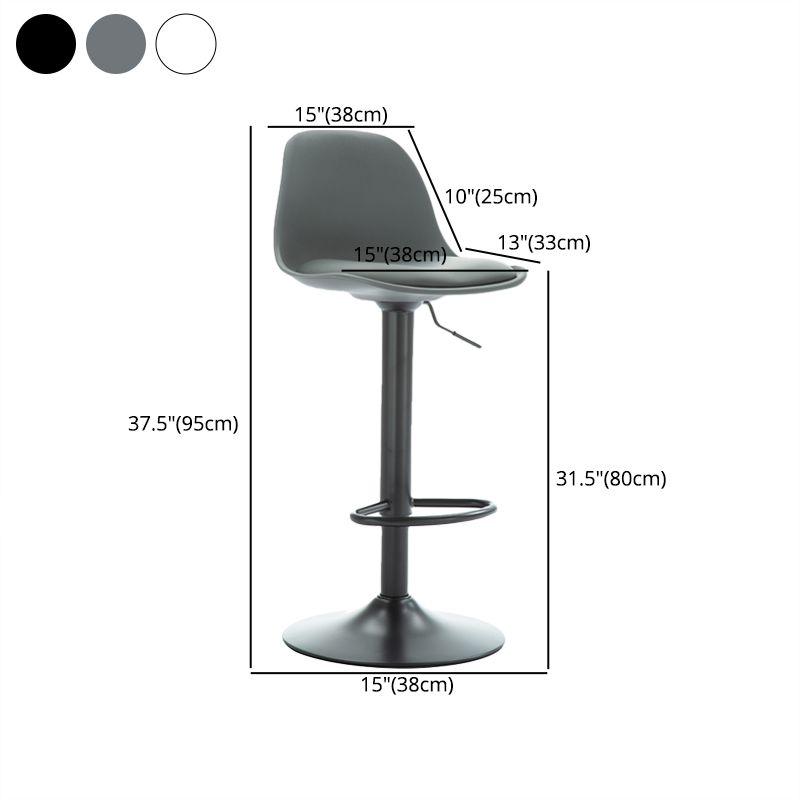 Industrial Upholstered Swivel Bar Stools Low Back Stools for Home