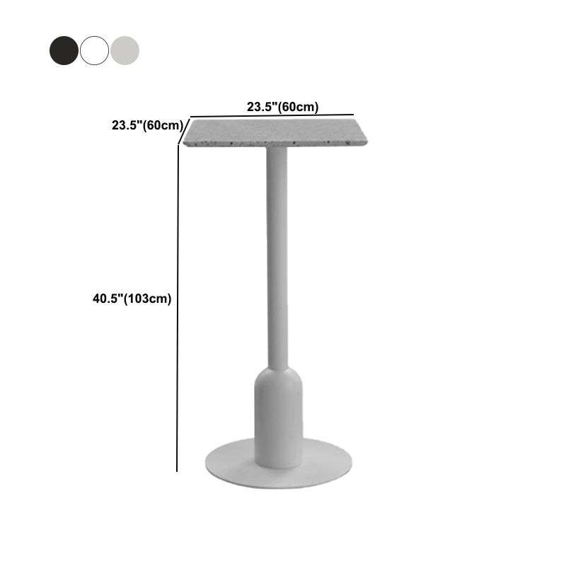 Fixed Bar Table Industrial Bistro Bar Height Cocktail Table with Metal Pedestal