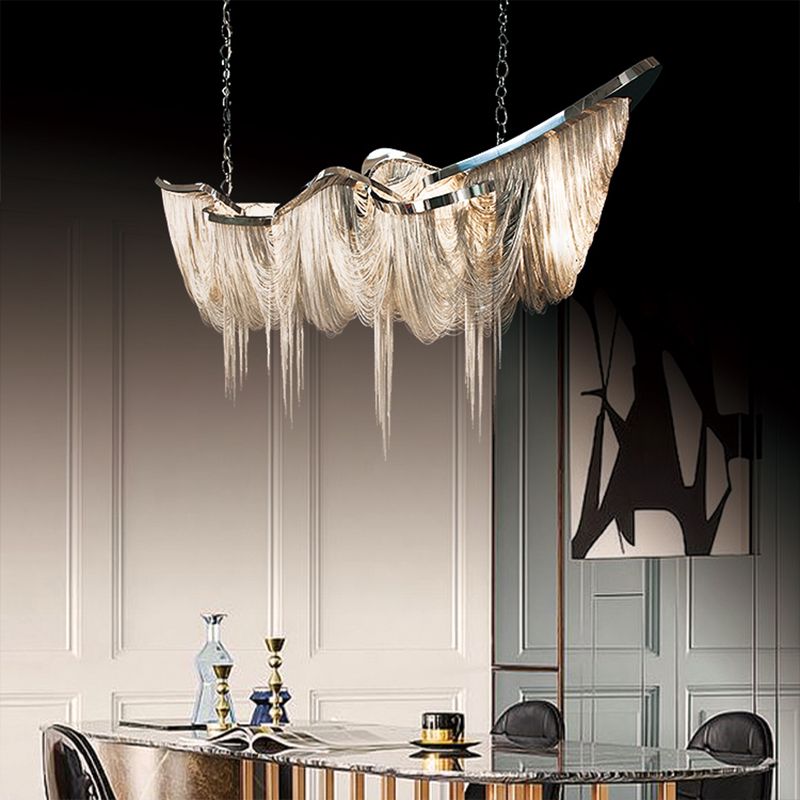 Accesorios de iluminación lineal posmodernas aluminio de aluminio hacia abajo colgante