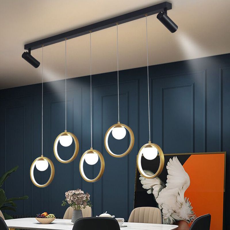 Estilo contemporáneo Geometry Island Lighting Lights Metal Island Lights