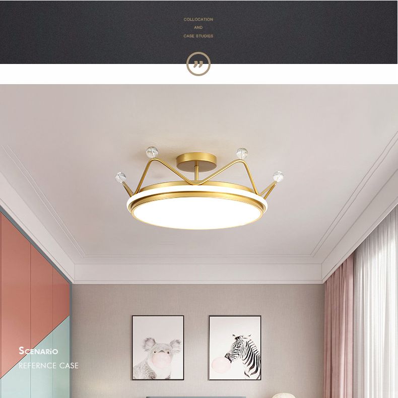 Corona semifulto monte leggero macaron nordico macarfull a soffitto metallico per la camera da letto per bambini