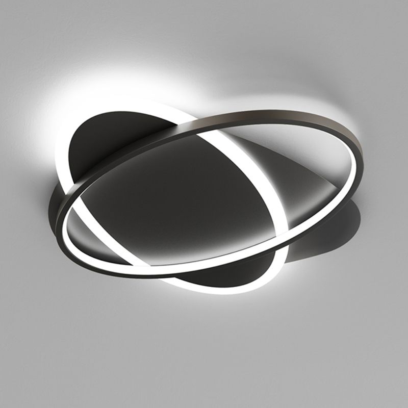 Plafonnier LED ovale minimaliste moderne en fer forgé avec abat-jour en acrylique