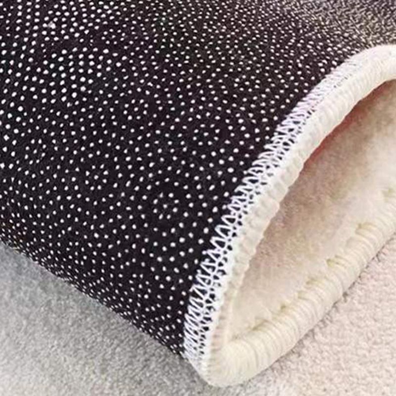 Black Lozenge Carpet Polyester Simple Carpet Non-Slip Backing Carpet for Drawing Room