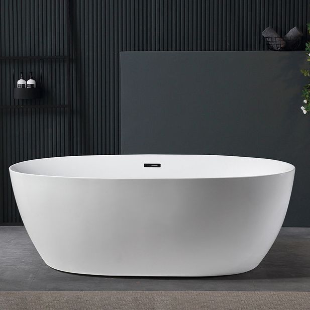 Modern Freestanding Soaking Bathtub Acrylic 23.62" Tall White Bathtub