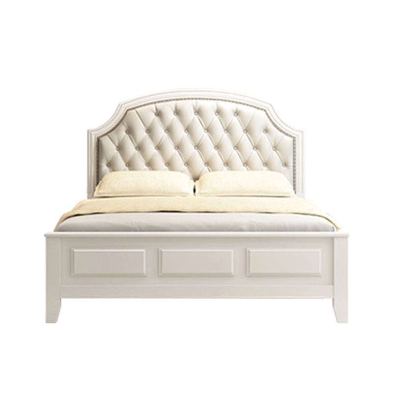 Traditional Scooped Panel Headboard Standard Bed with Button-tufted