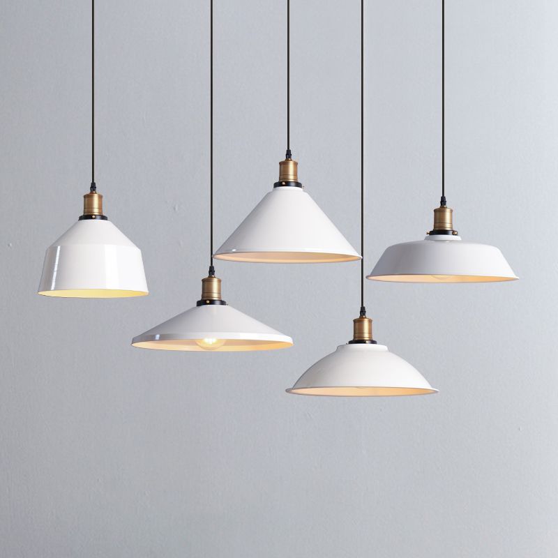 Accoglienza a sospensione vintage a 1 luce Kit di luce a sospensione bianca per negozio