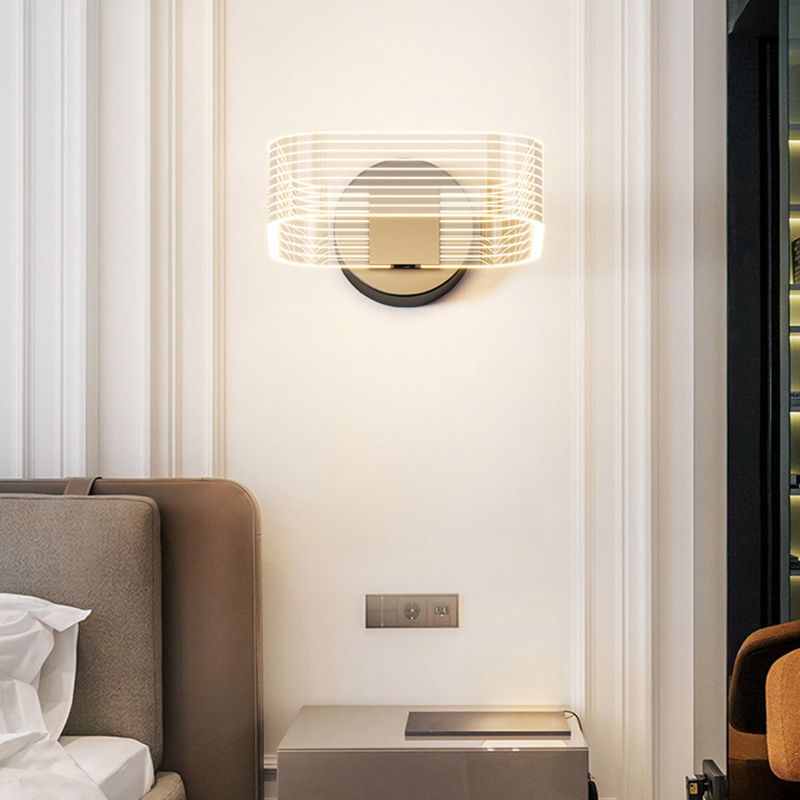 Metal Geometric Wall Light Contemporary LED Wall Sconce for Living Room