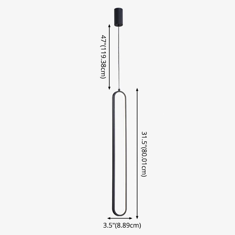 Luci a sospensione a sospensione lineare moderna Metal 1 Luce Light Light