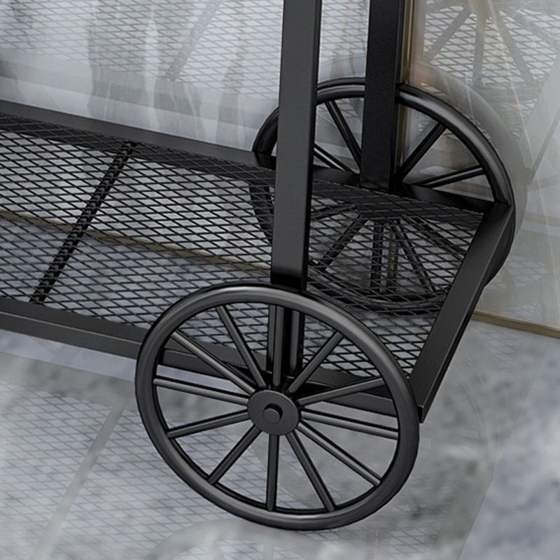 30.32" Tall Wheel Console Table Stone Accent Table with 2 Shelves