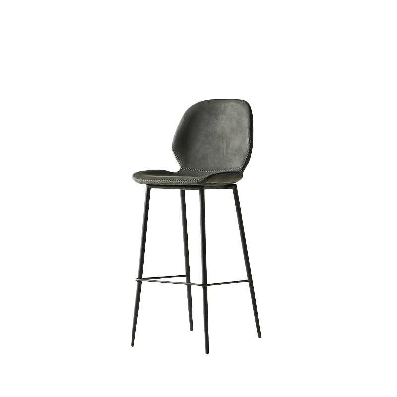 Modern Style Backrest Metal Counter Stool with Leather Cushion