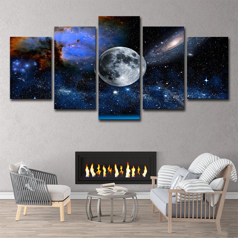 Multi-Piece Cosmos View Art Print Canvas Science Fiction Wall Decor for Teens Room
