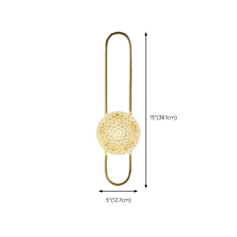 Globe Crystal Shade Wall Light 1 - Light Solid Brass Wall Sconce in Gold and Clear