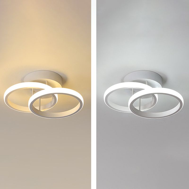 Moderne stijl 2-lichts plafondinbouwverlichting Geometrische metalen semi-led inbouwarmatuur