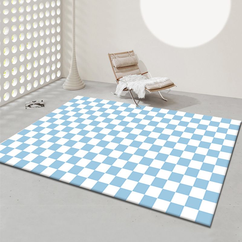 Colorful Lattice Pattern Rug Living Room Carpet Polyester Washable Area Rug