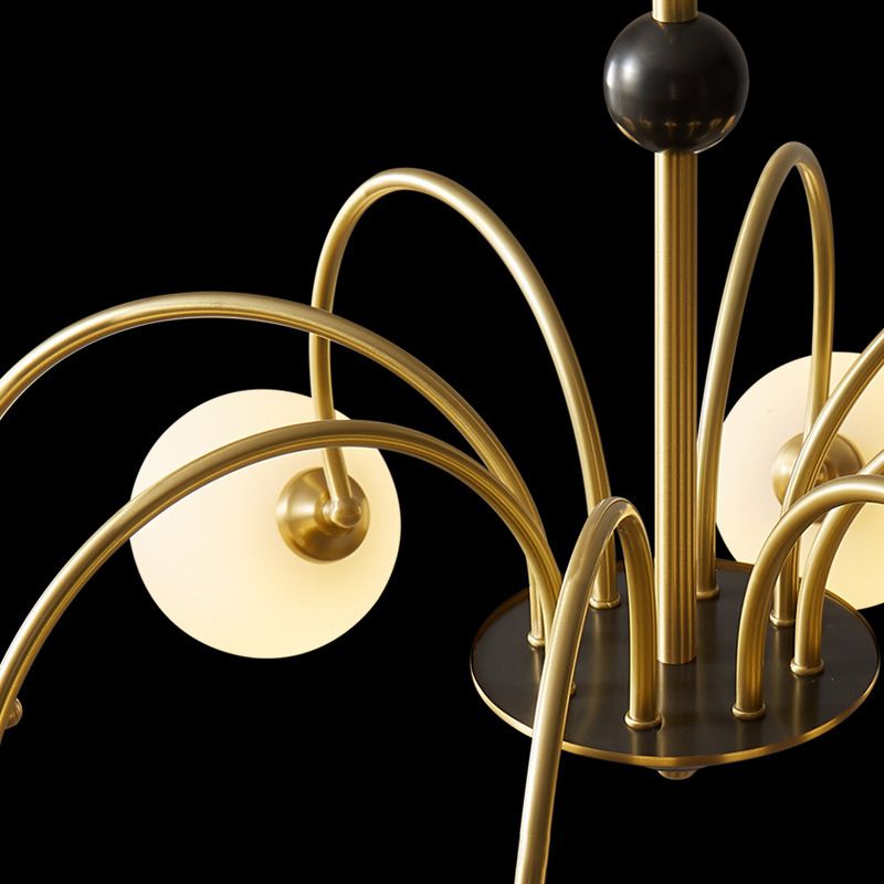 Spherical Shape Chandelier Light Modern Style Glass Multi Light Hanging Light for Bedroom