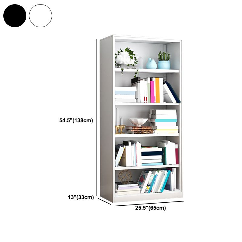 Closed Back Metal Bookshelf Modern Rectangle Storage Standard Bookshelf