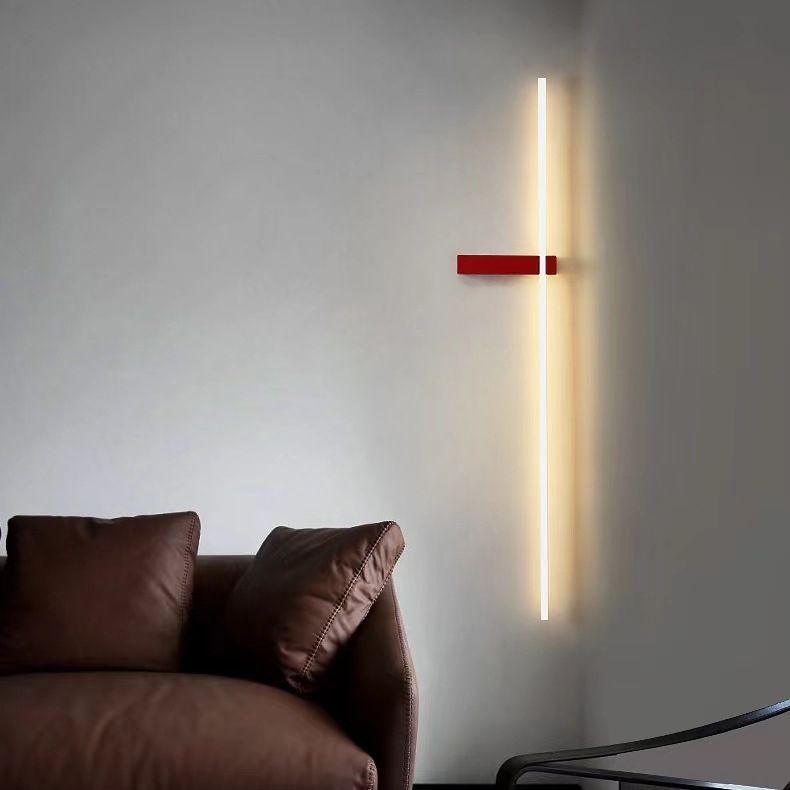 Metal Linear Shape Wall Light Modern Single Light Wall Mount Fixtures