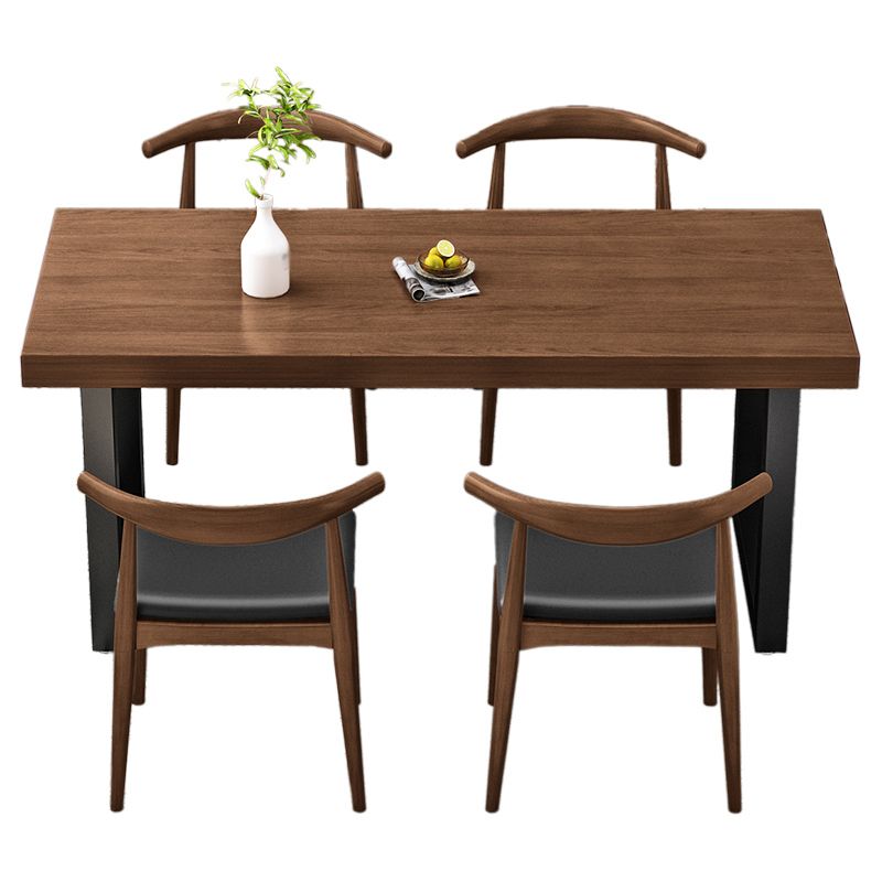 Industrial Style Solid Wood Top Dining Table Sets with 4 Legs Table Dining Table Furniture