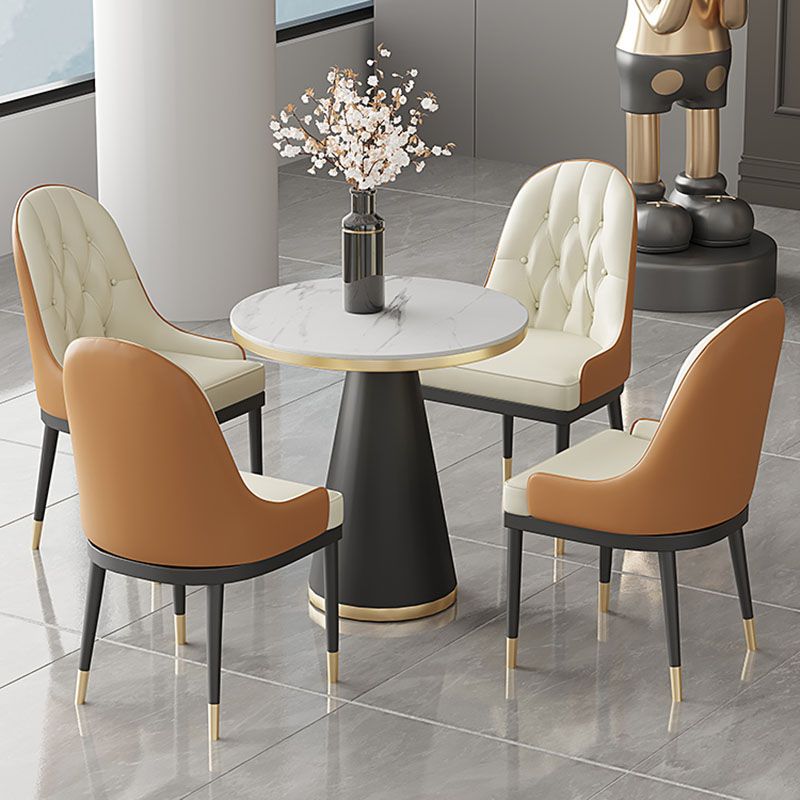 Modern Style Dining Table White Top Sintered Stone Table for Dining Room