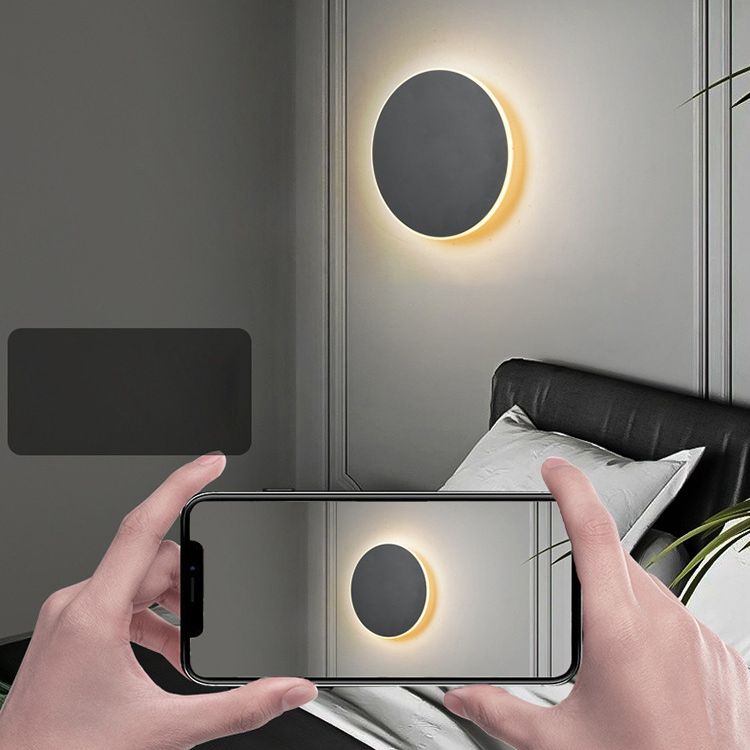 Lámpara montado en la pared redonda simplicidad posmoderna lámpara de montaje de pared acrílica para sala de estar