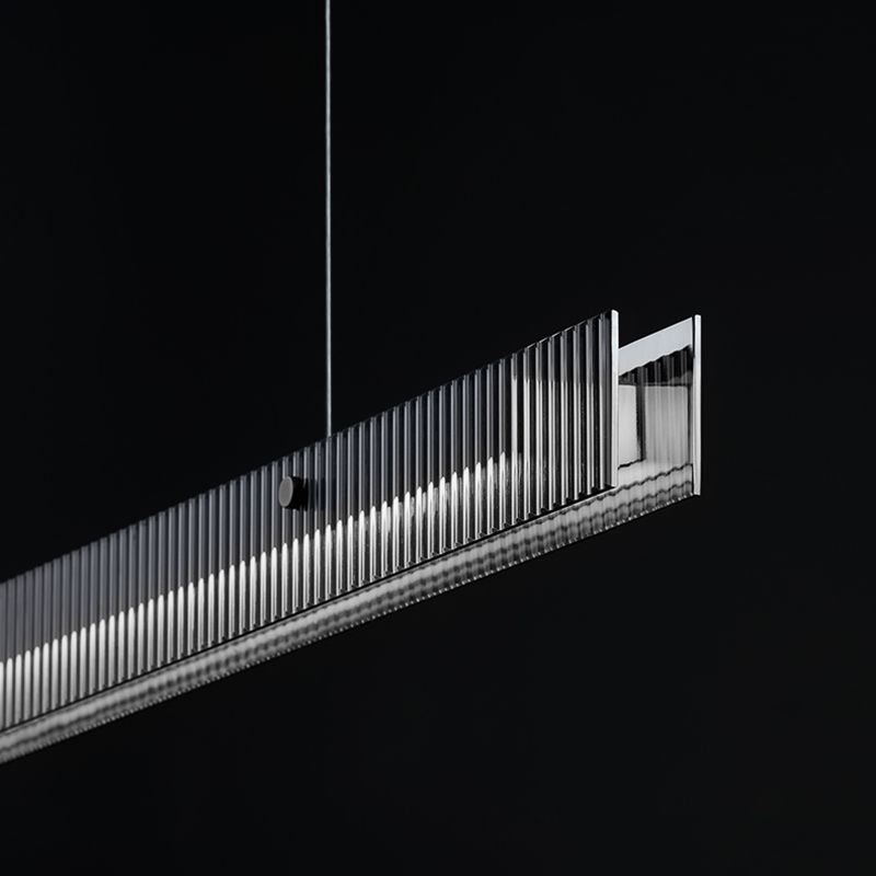 Dining Room Nordic Modern Island Light Fixture LED Linear Glass Pendant Light