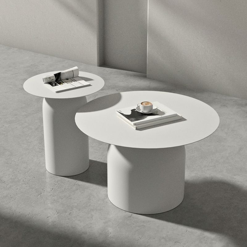 Mid-Century Modern Metal Coffee Table Round 1/2 Cocktail Table