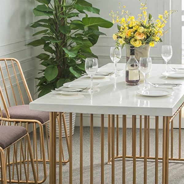 1/2/5 Pieces Modern Dinette Set White Wood Top Dining Table Set for Kitchen