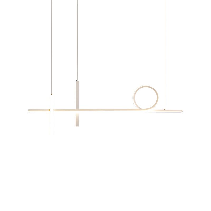 Simplicity Contemporary Island Lights Acrylic Shade Geometry Hanging Light for Dining Room