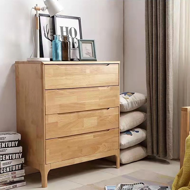 Rectangular Rubberwood Chest Mid-Century Modern Accent Chest