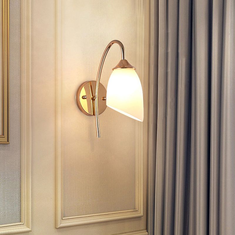 Contemporary Golden/Black Vanity Light Glass 1 Light Wall Light Sconces