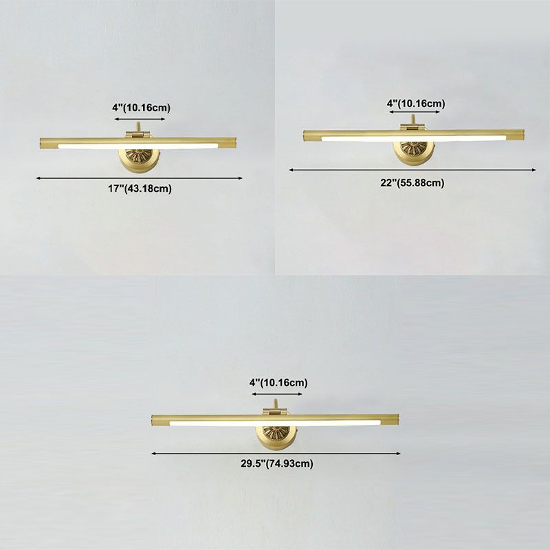 Occiglia lineare a 1 luci luci a parete con fonce post-moderna illuminazione da parete specchio in stile semplice